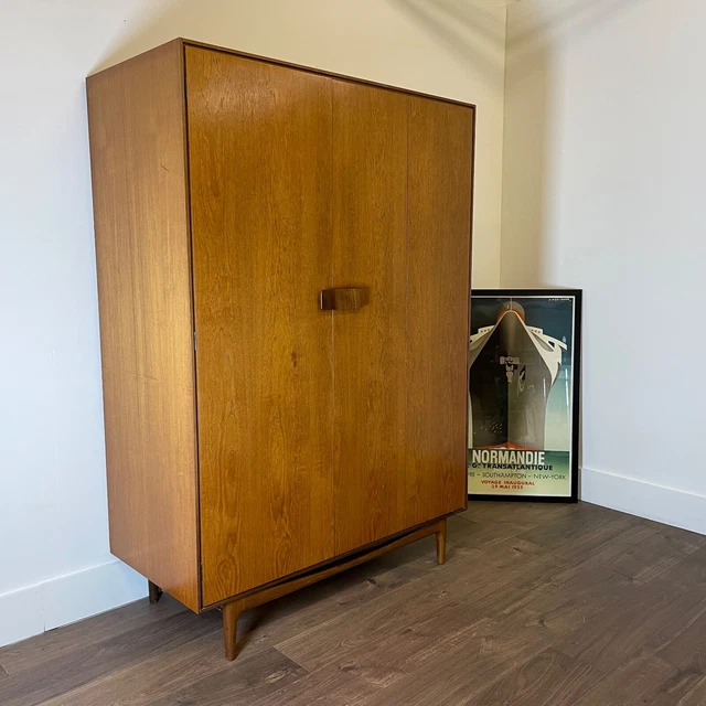 Mid Century Teak Wardrobe by Kofod Larsen for G Plan Danish Range With Drawers