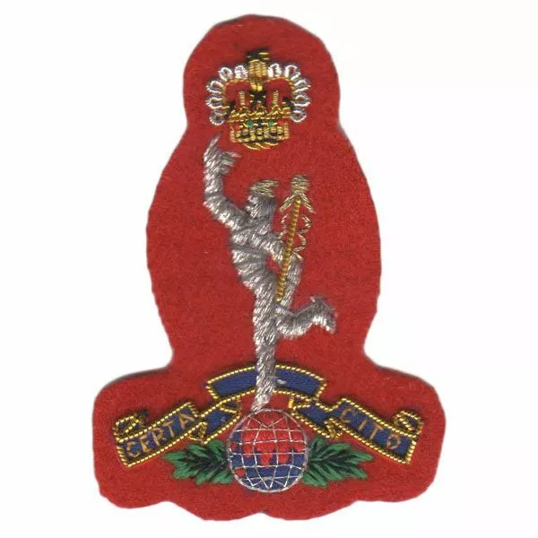 Royal Signals Officers Wire Embroided Red Cap / Beret Badge (Essex Yeomanry)