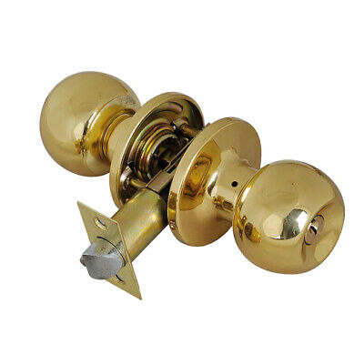 Round Door Knob Handle Entrance Passage Lock W/ Keys ANSI Grade 3 Brass GOLD NGL