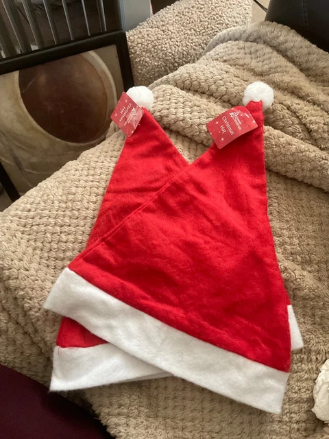 27.5& LONG PLUSH Christmas Hat Xmas Santa Striped Cap Fancy Dress Elf Costume £8.20 - UK