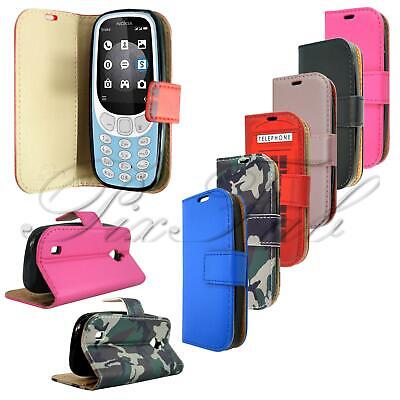 For Nokia 3310 3G / 4G New Genuine Black Luxury Leather Wallet Phone Case Cover