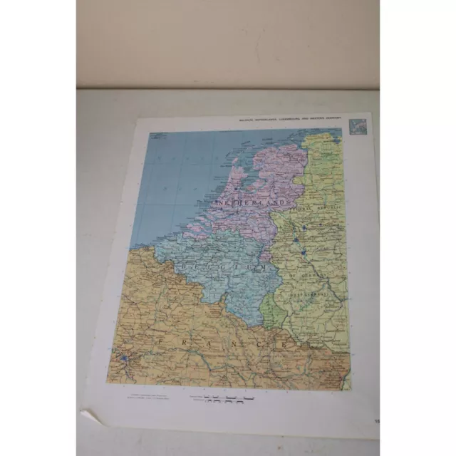 NETHERLANDS BELGIUM FRANCE Germany Czechslovakia Vintage Map Atlas ...