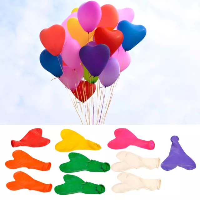 100pcs 9" Colorful Heart Latex Balloons Celebration Wedding Birthday Party Decor