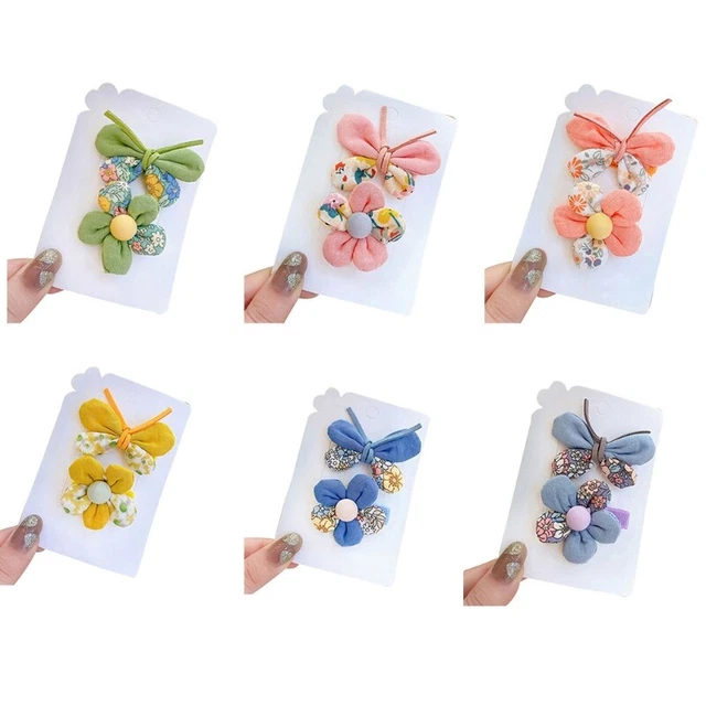 2Pcs Kids Baby Girls Hair  Clips Barrettes for  Flower Alligator