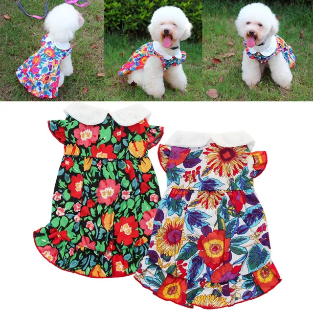 Vêtements D'été Pour Animaux De Compagnie Gilet À Fleurs Pour Chien Robe #