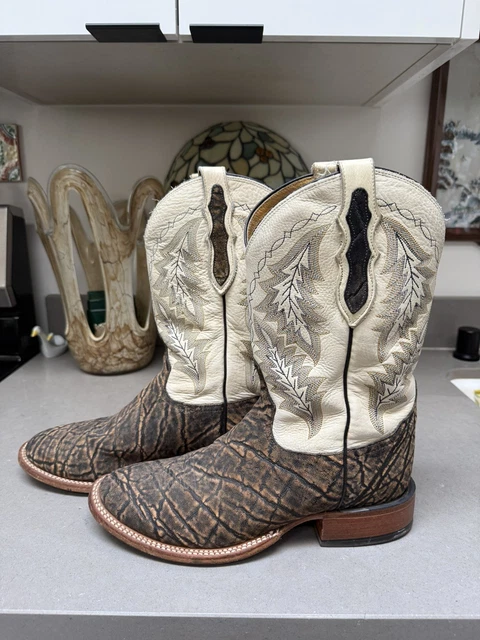 Bottes de cowboy vintage Tony Lama autruche exotique plume 8