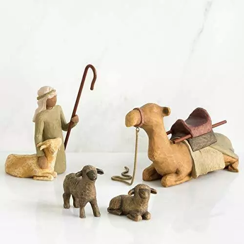 Willow Tree 26105  Shepherd and Stable Animals Kamel Hirte Schafe Krippe NEU