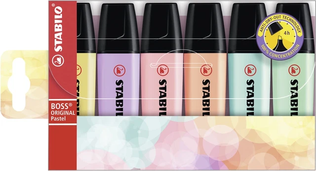Highlighter - Pastel: Wallet of 6 - Assorted Colors