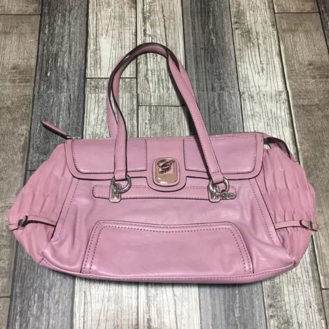 Guess Rose Lekika Satchel Purse Faux Leather Silver Accents (Defects)