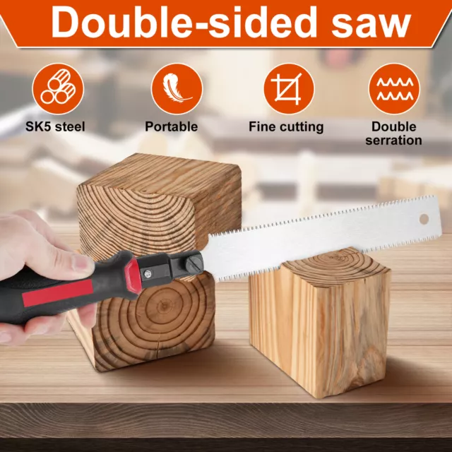 7 Inch Double-Sided Saw 14/17 TPI Double Edge Saws Portable Hand Pull Saws AUS☈