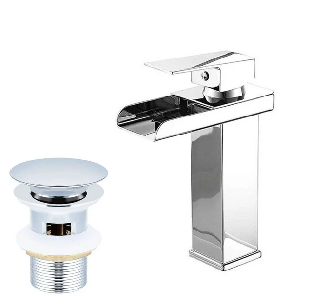 Rubinetto Lavabo Alto A Cascata - Acciaio Inox 304, Doppia Mandata, Design Moderno