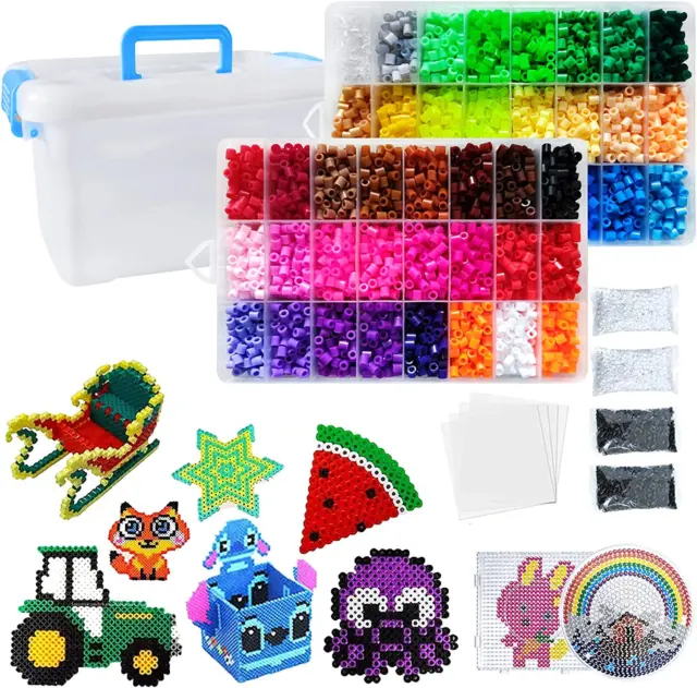 https://www.picclickimg.com/BSsAAOSwa1RlljfN/12800Pcs-48-Colors-Fuse-Beads-Craft-Kit-YEESON.webp