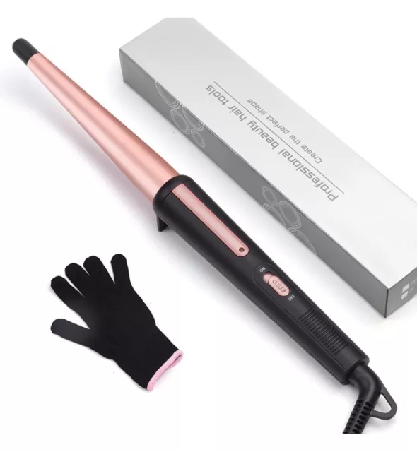 Curling Wand 13-25mm Tongs Tapered Iron Curler With Glove Fast Heating Pro Tavel