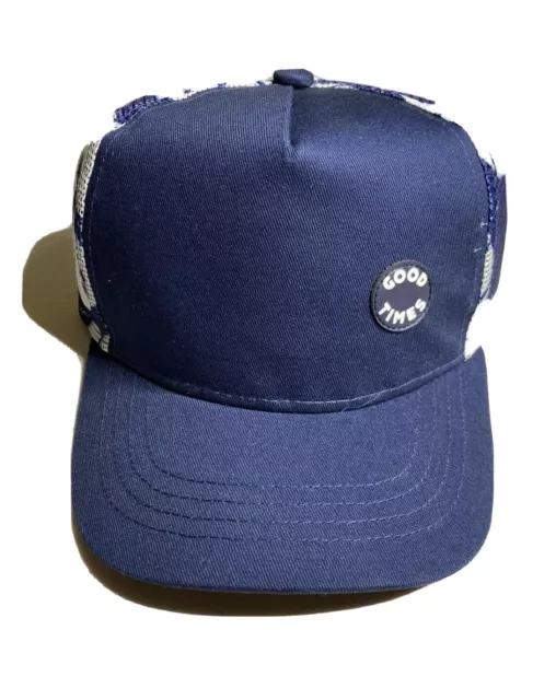 NWT Cat & Jack Good Times Baseball Cap Hat Navy White Mesh Adjustable One Size