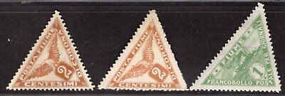 FIUME ITALY OCCUPATION 1919/20 NEWSPAPER STAMP Sc. # P 2/4 MH TRIANGULAR