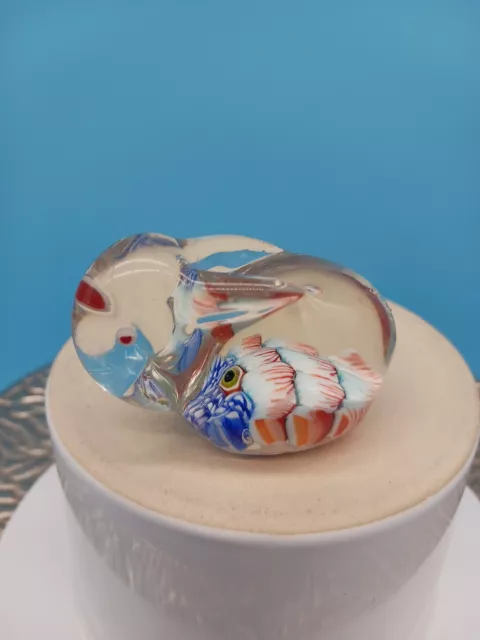 Millifiori Art Glass Rabbit Paperweight