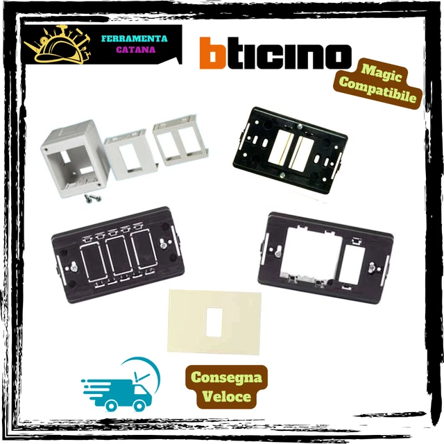 BTICINO 5014 Magic Pulsante NC 1P 16A 250VAC – Interruptor De Botón De Paro