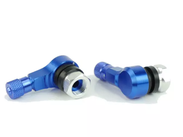 CNC Alu Valve 90 Degrés Convient pour Yamaha FZR600 3RG 1989-1993 Bleu 2