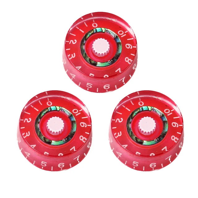 3 pz / set shell bottoni per chitarra rotondi controllo volume manopole stile