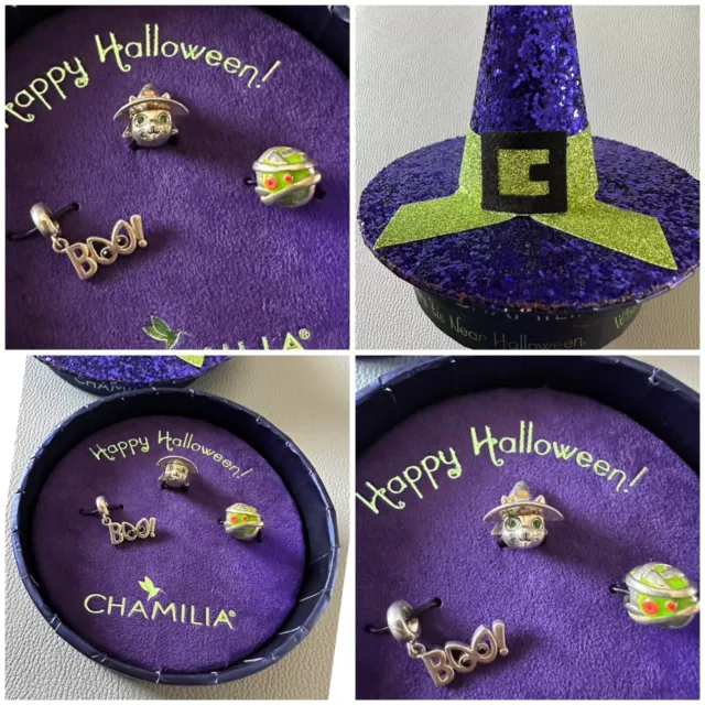 Chamilia Halloween Charm Set 2017 Bewitched Halloween Gift Set x3 Charm Beads