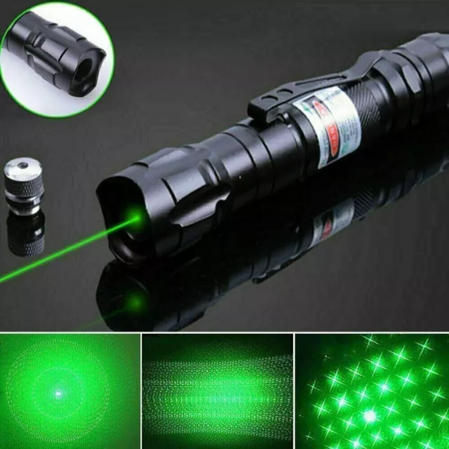 2x Green Laser Pointer Pen Rechargable Beam Torche Pen 1000Miles 532NM UK STOCK