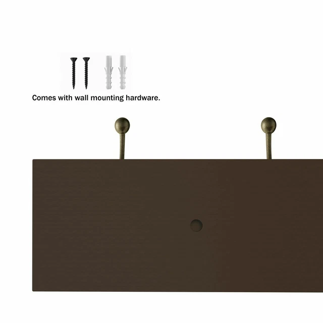 27 Inch Brown Wooden Coat Rack Hallway Entryway Towels Clothes Decorative 3