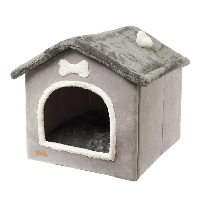 Foldable Cat Bed Pet Dog House Kennel Removable Warm Nest Enclosed Tent CaveSofa