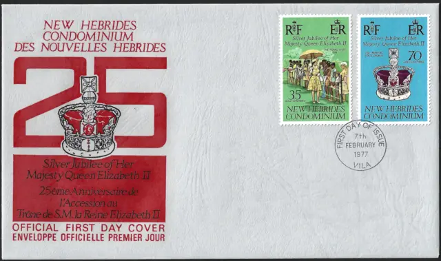 French New Hebrides 1977 Queen's Silver Jubilee Unaddressed FDC