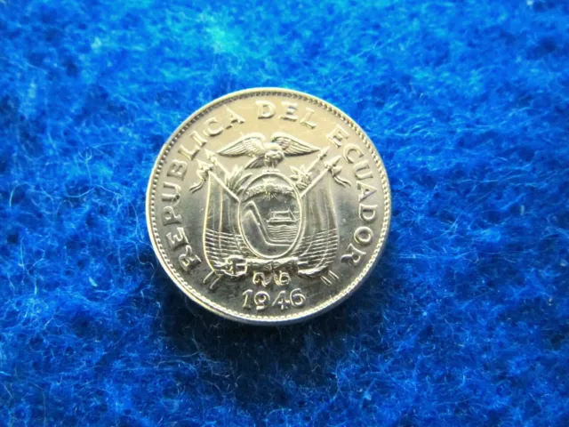 1946 Ecuador 5 Centavos - One Year Only Type - Bright Uncirculated