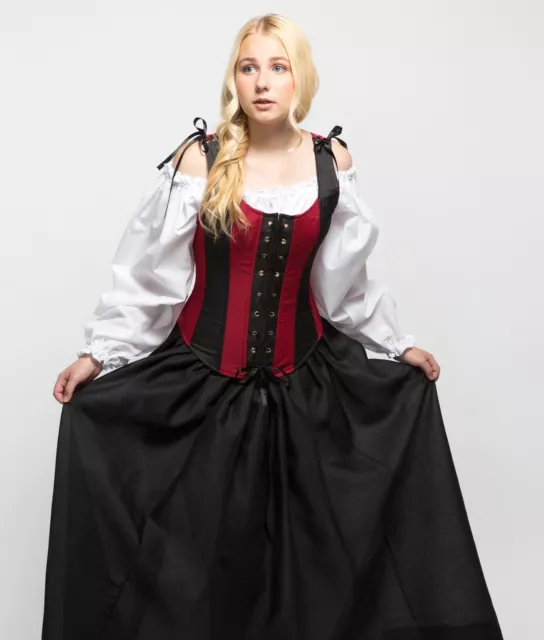 Renaissance Faire Wench Bodice Outfit Pirate Costume Gown Wedding Medieval Dress 2