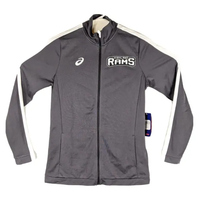 Highland Rams Womens Size Medium Track Jacket Sweatshirt Asics Gray