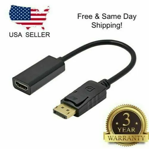 Adaptador convertidor de cable DP Displayport macho a HDMI hembra para PC HP/DELL