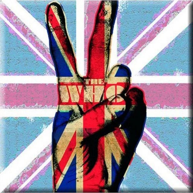The Who Fridge Magnet Peace Fingers logo fascia nuovo ufficiale 76 mm x 76 mm