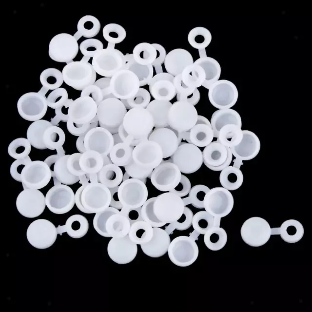 Lot de 50 cache-rondelles à vis en plastique pour vis 6g 8g blanc.