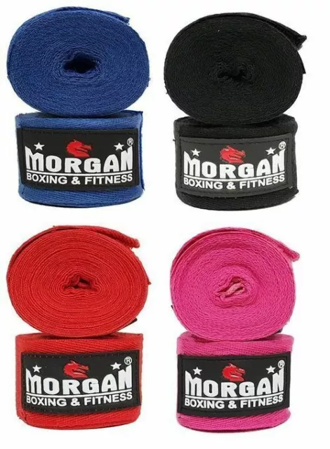 Morgan Sports - Combat Cotton Hand Wraps 4mtrs (Pair) - Boxing MMA Muai Thai 2