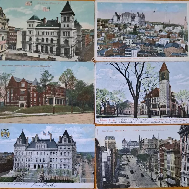 Lot of 6 ALBANY, NEW YORK     Vintage NY Postcards    ca.1910's-1930's