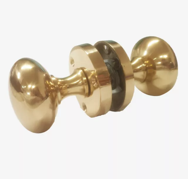 Solid brass Interior Ranura Pomos Puerta Redondo Pomo Puerta Juego 50mm