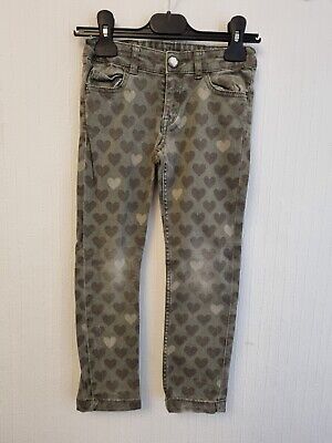 Girls Green With Hearts Elasticated Jeans From H&M Age 5-6 Years