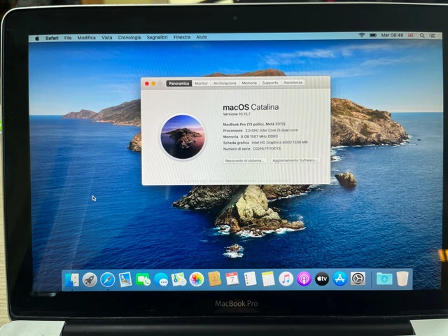 Apple MacBook Pro 13.3" (128GB SSD, Intel Core i5 3a generazione, 2,5 GHz, 8GB)