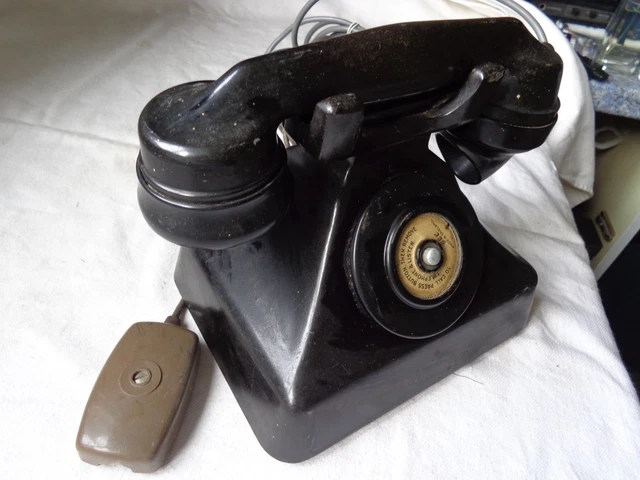 GENUINE VINTAGE HEAVY Weight GEC Bakelite Telephone - Spares or Repairs ...