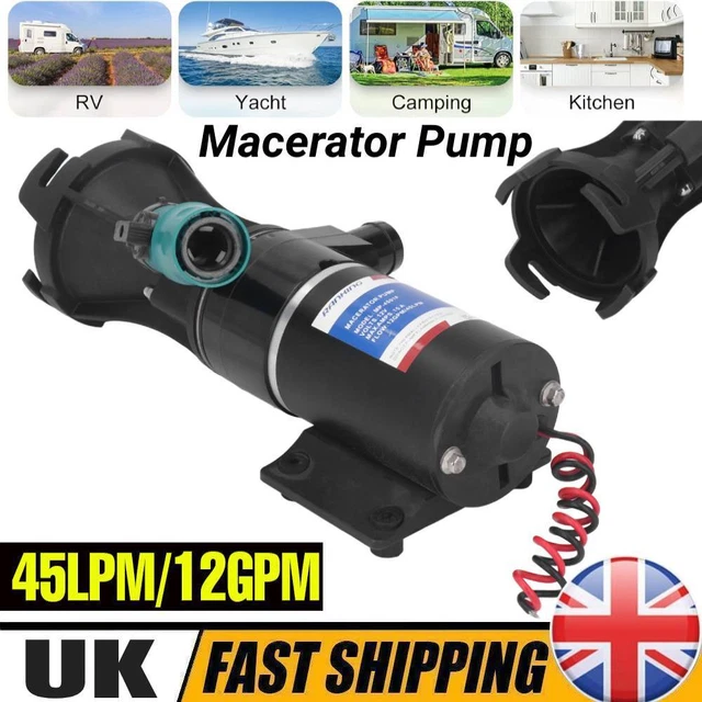 Fydun 12V Abwasserpumpe 45 LPM - Zerkleinerungspumpe Für Boot, Wohnmobil & Landwirtschaft