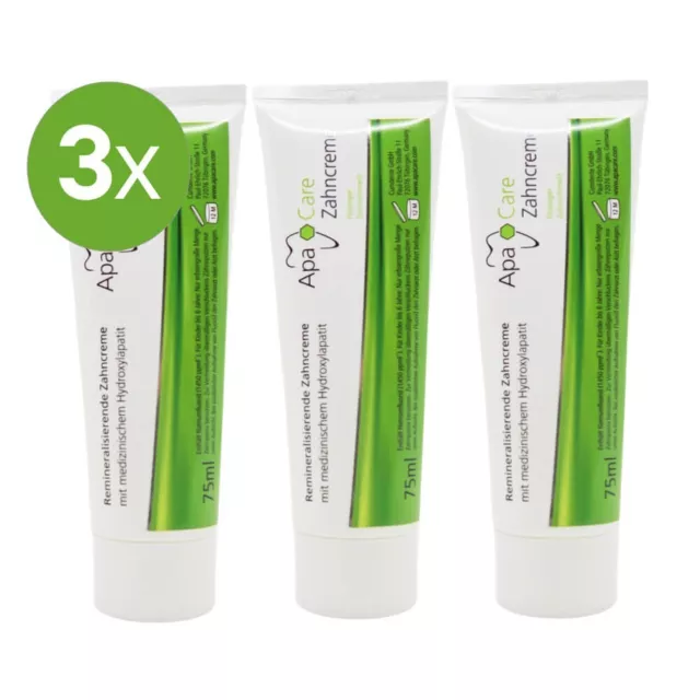 3 x ApaCare Remineralisierende Zahncreme 75ml