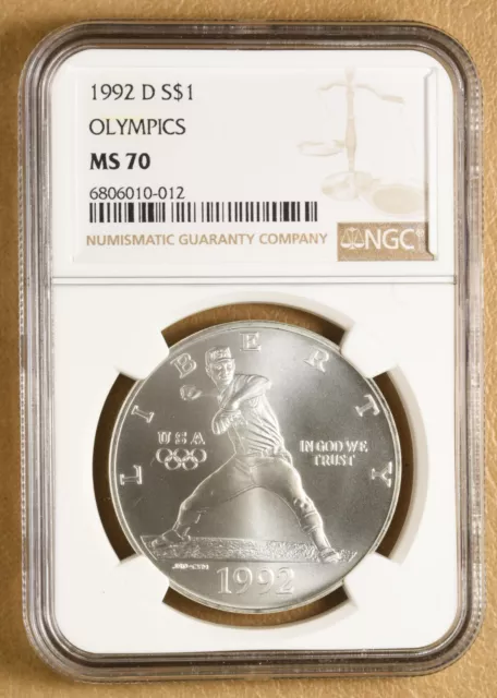 1992 D Olympics Commemorative Silver Dollar NGC MS70