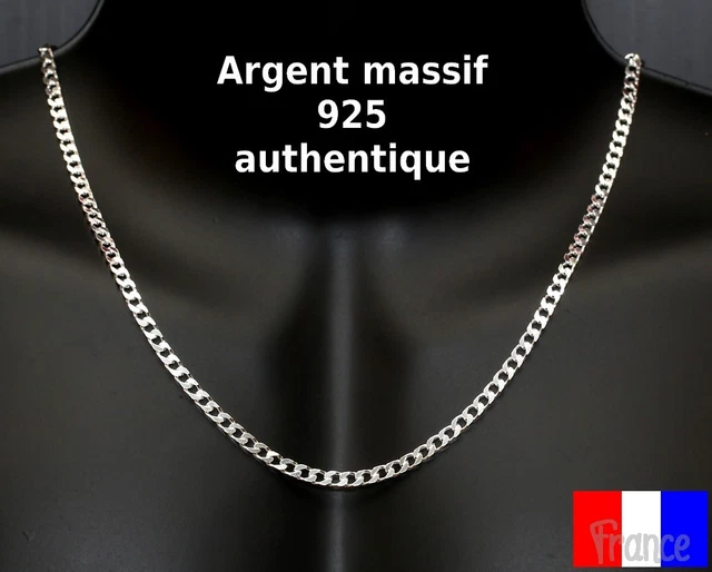 Chaîne Argent 925/1000 - Maille Gourmette - Finition Rhodié