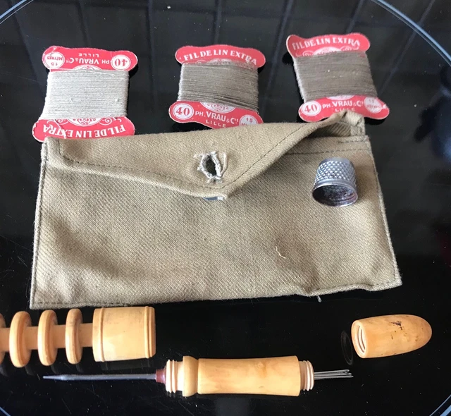 VINTAGE NECESSAIRE DE FUSIL CHASSE KIT TROUSSE BROSSE NETTOYAGE ARME A