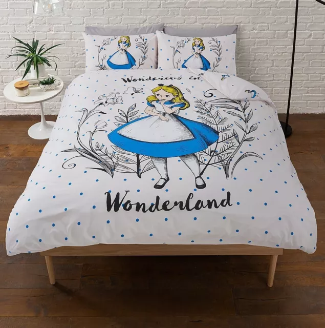Disney Alice In Wonderland 100% Cotton Kingsize Duvet Cover Bed Set King New B41
