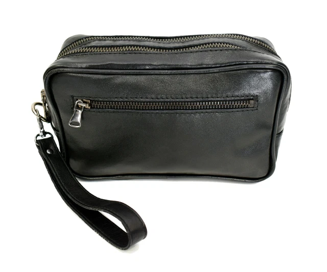 Borsa a mano da uomo in vera pelle ALDO, colore NERO, CHIAROSCURO, Made in Italy | BORSE A MANO IN PELLE | Emporium Italy