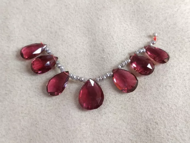 Rubellite Tormalina Pera Forma a di 7 Pezzi Set Coordinato Naturale Gemme