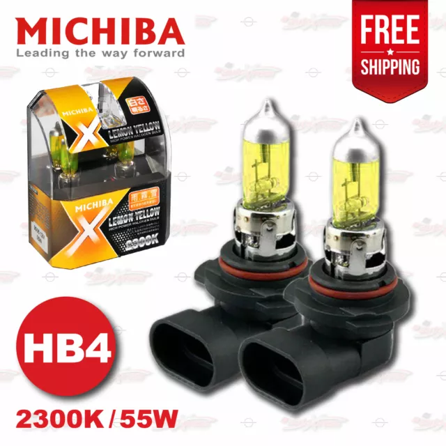 HB4 9006 MICHIBA Nebel Scheinwerfer Halogen Birnen Lampen 55W 2300K Yellow GELB