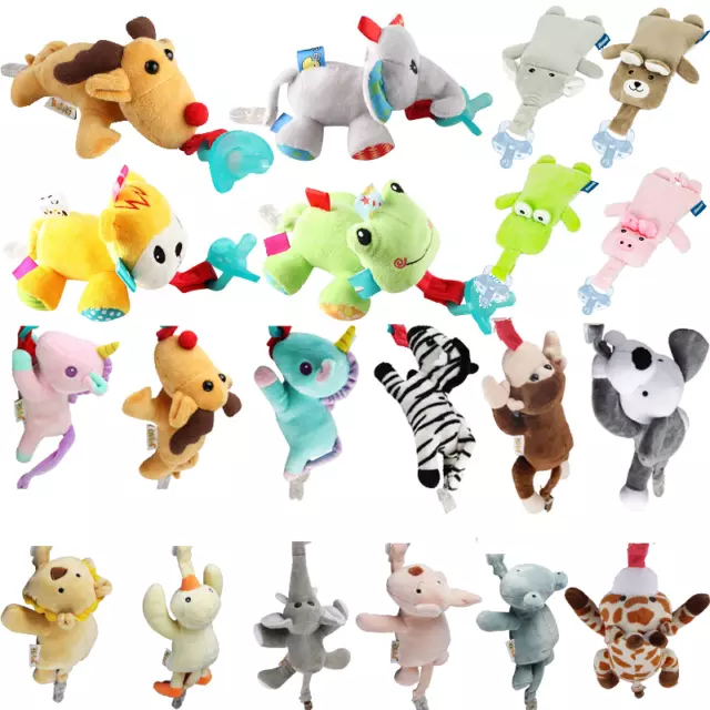 Boy Girl Baby Dummy Pacifier Clip Chain Plush Animal Toy Soother Nipple Holder